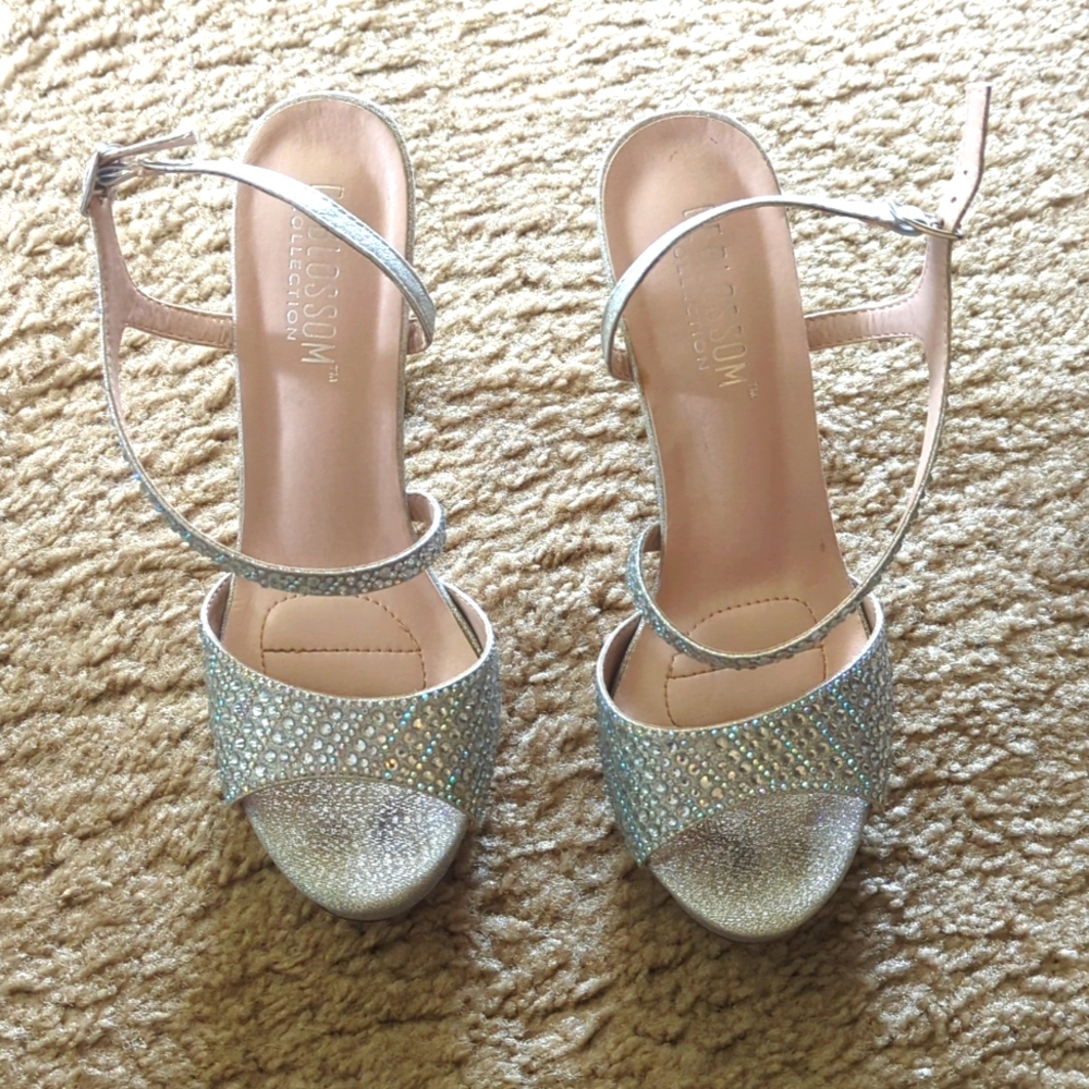 Silver high heels